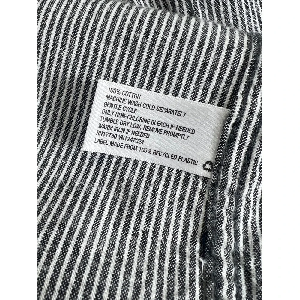 Reworked 100% Cotton Button Up Shirt Unique Lagenlook Pin Stripe Shirt - Picture 7 of 7